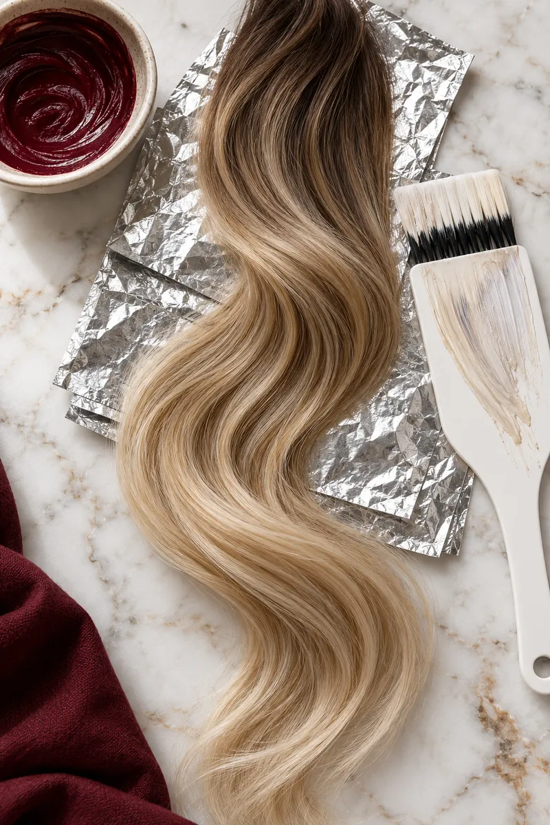 Balayage swatch on foils